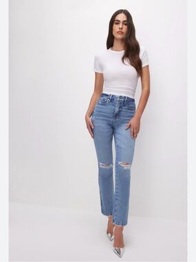 NWT Good American Always Fits Good Curve Straight Jean 6-12